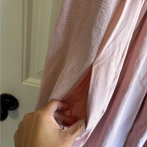 English Factory Flutter Sleeve Poplin Dress Blush Pink with pockets - Picture 9 of 13